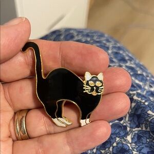 Vintage Black Cat Enamel Pin